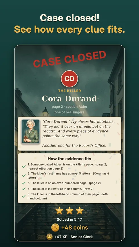Case closed, and how every clue fits