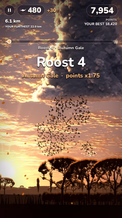 Reaching a roost in an autumn gale